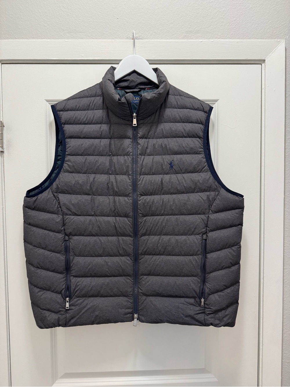 Polo Ralph Lauren Vest Gray Packable Down Blend Puffer